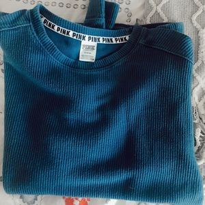 Blue Corded PINK Sweatshirt